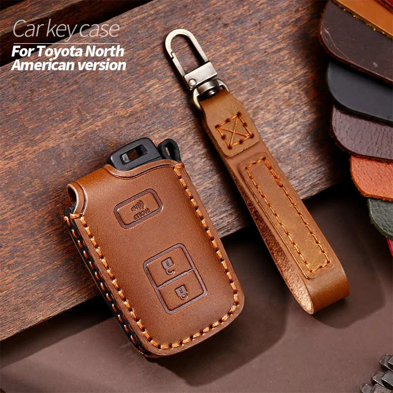 

Car Key Box Cover Shell Buckle Suitable For Toyota North American Version Fashionable Retro Styleunique Style Cowhide Bag Case