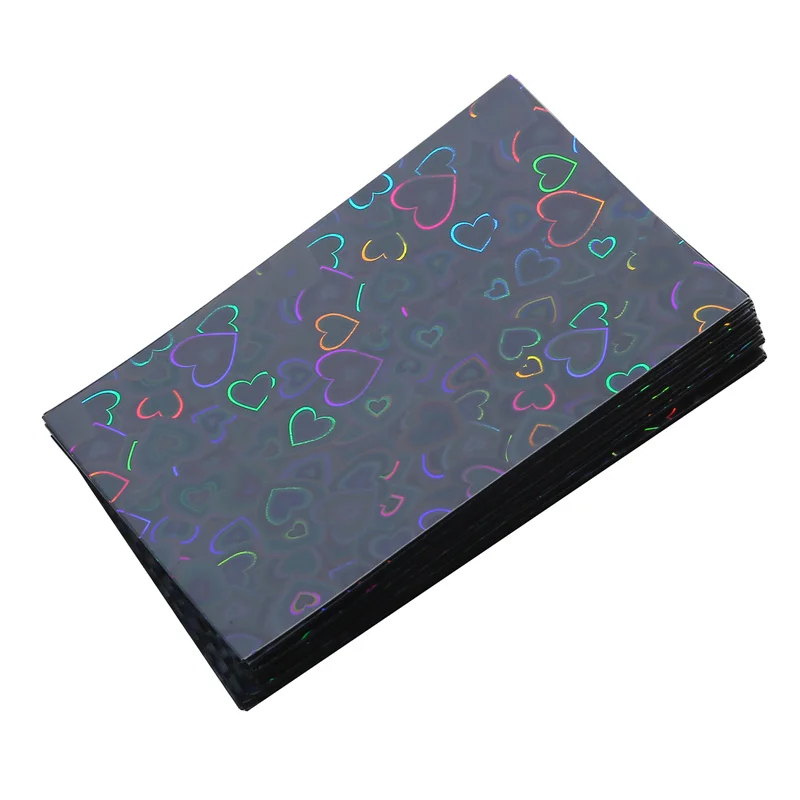 

50 шт., рукава для карт Kpop, держатель для карт 61*91 мм, блестящее сердце, держатель для фотокарт, пленки для фотокарт, защита для карт, защитные фотокарточки