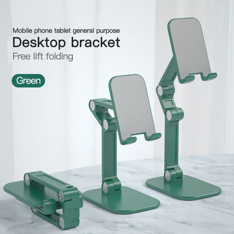 RYRA Folding Mobile Phone Stand Adjustable Telescopic Desktop Bracket Suitable for 4-7.9 inch mobile phones/4-12.9 inch tablets