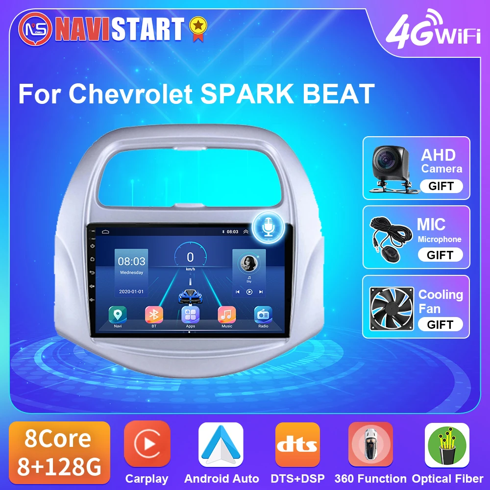 

Автомагнитола NAVISTART 2DIN на Android для Chevrolet SPARK BEAT 2018-2019, с радио, Wi-Fi, 4G, DSP, навигацией, GPS, мультимедийным видеоплеером