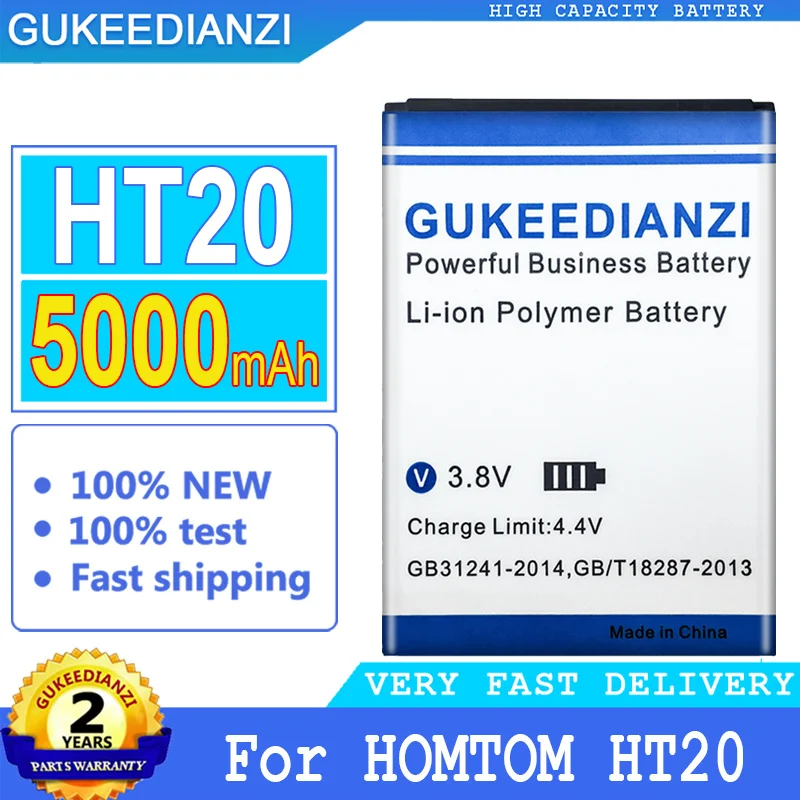 

5000mAh New Originnal GUKEEDIANZI Replacement Battery for HOMTOM HT20 HOMTOM HT20 Pro HT20Pro Big Power Bateria Batterie Baterij