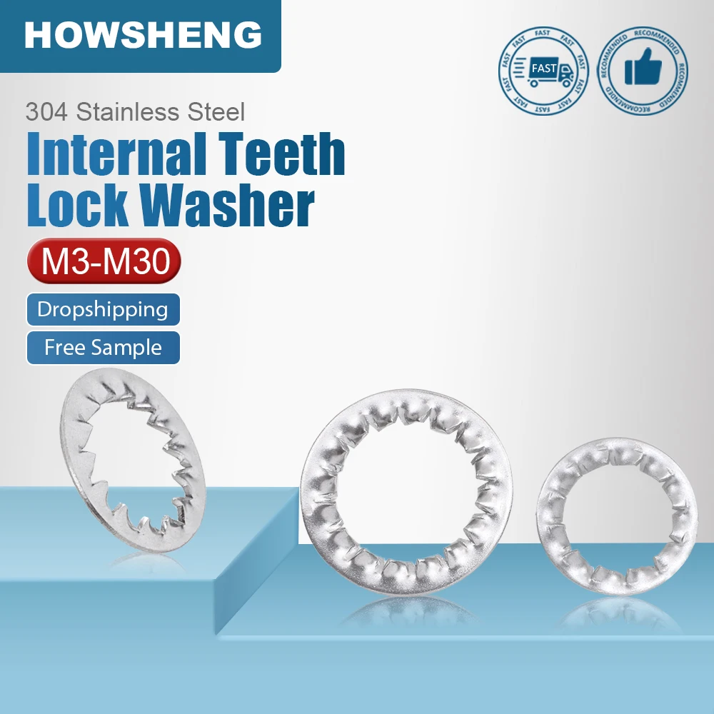 

HOWSHENG 10-100pcs Internal Tooth lock Washers M3 M4 M5 M6 M8 M10 M12 M14 M16 M20 M22 stainless steel Star Lock Washer