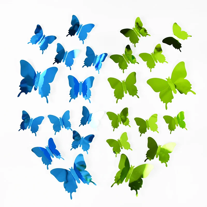 

12 Pcs Sticker Art Design Decal Wall Stickers Fridge Sticker Home Decor Baby Kids Room Decorations 3D Butterfly Wedding Supplies