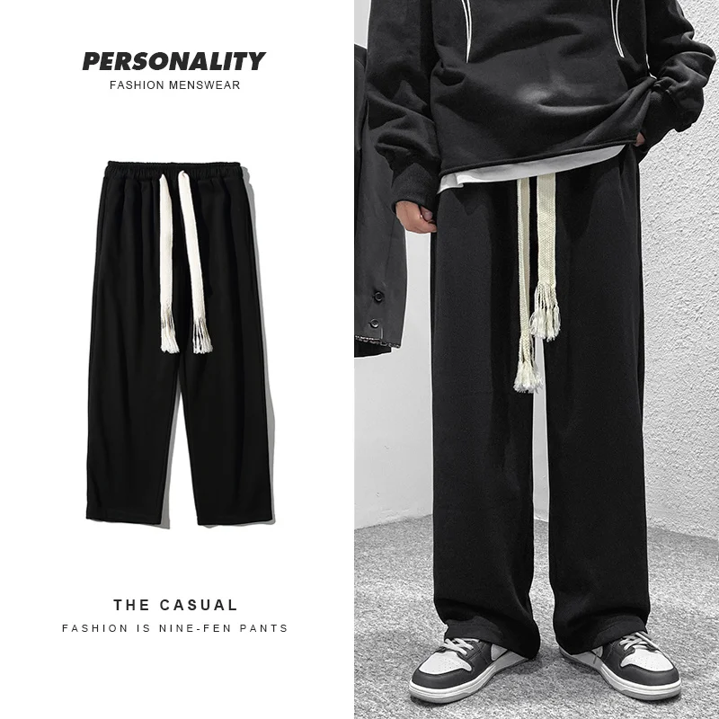 

Hot Sale Trousers for Men 2022 New Fashions Loose Drawstring Sports Hip Hop Couple Overalls Men's Casual Pants S-6XL