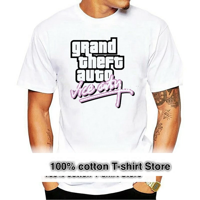 

Футболка из хлопка и лайкры с принтом Grand Theft Auto GTA VICE CITY