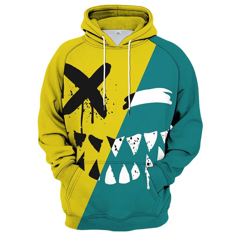 

New Man Autumn Hoodies Winter 3D Print Devil Smiley Face Men's Clothing Streetwear Casual Vintage Sweatshirt with Hood Jackets
