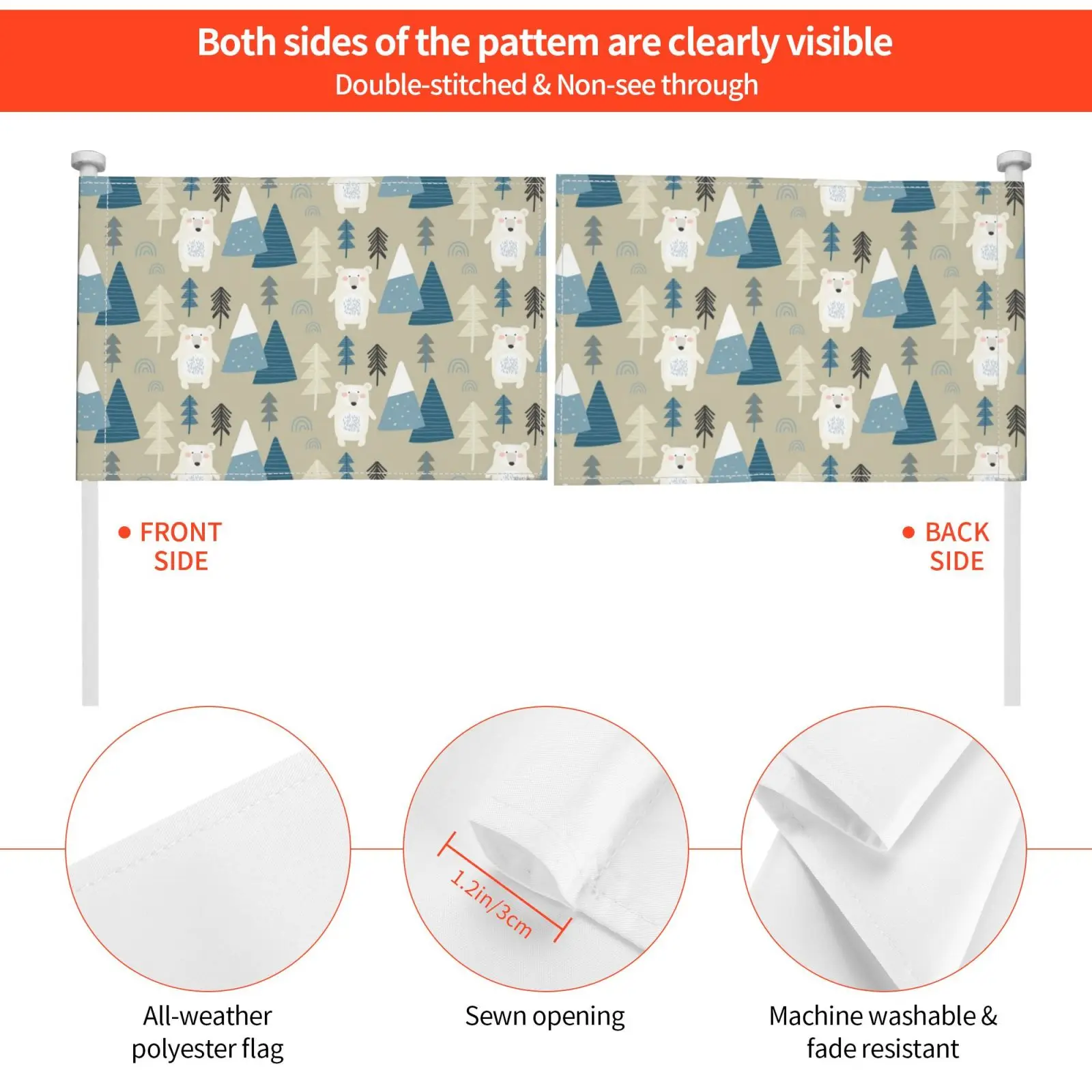 Флаг Автомобильный флаг Арктический Забавный шейный Гатор головной убор для