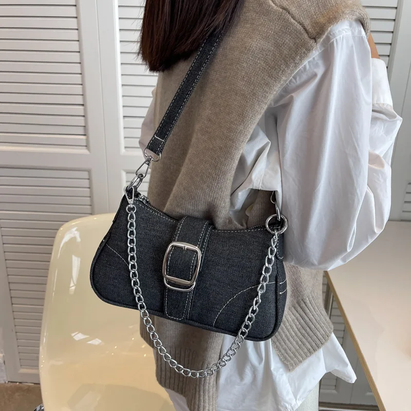 CGCBAG 2023 Fashion Women Denim Shoulder Bag Casual Square Female Small Crossbody Bag Vintage Luxury Designer Ladies Handbags
