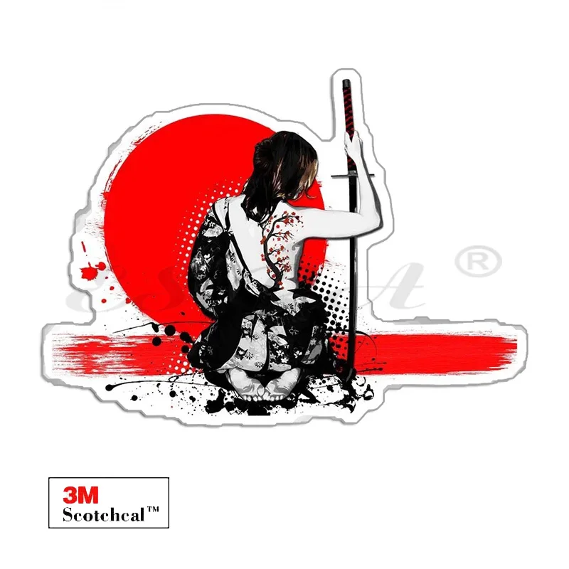 

Lady Samurai Vinyl Materproof Stickers Notebook Car Pegatinas Decal for Laptop Skateboard Window Decorate