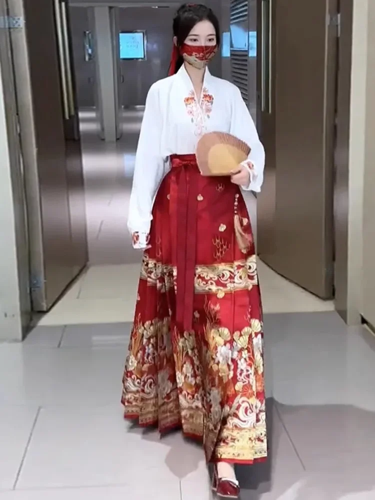 Традиционная китайская улучшенная одежда ханьфу для женщин топ повседневная