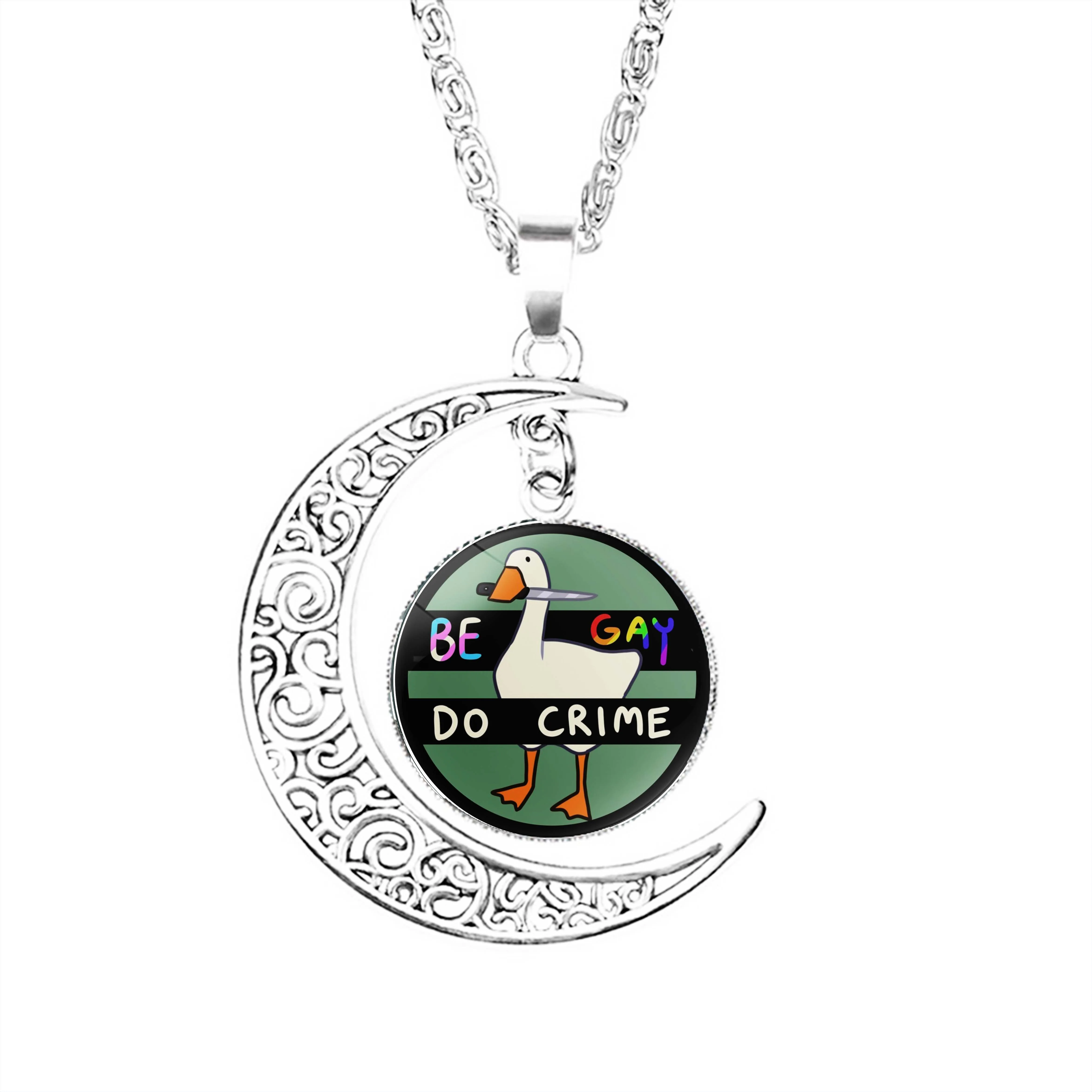 Женское Ожерелье в виде полумесяца со стеклянной цепочкой