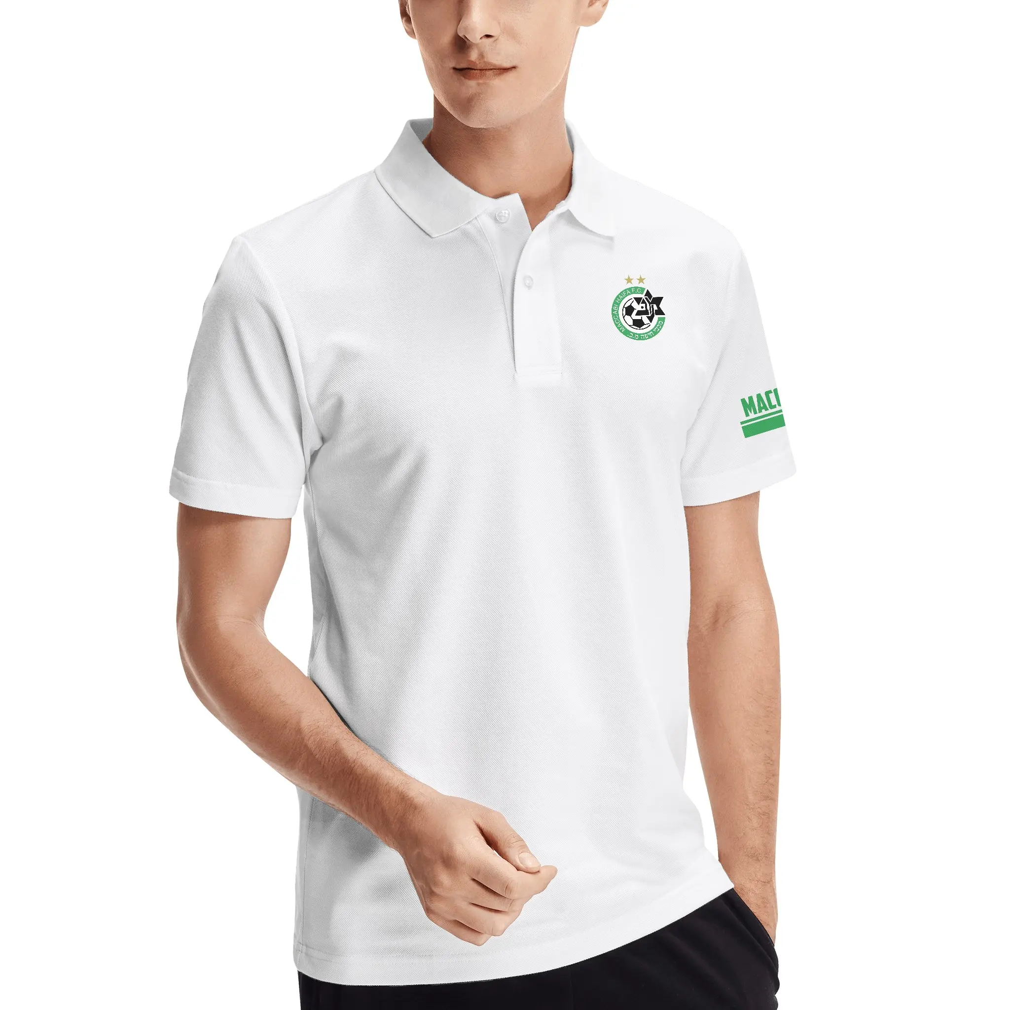 

Israel Maccabi Haifa Men's Classic Polo Shirt Slim Fit Short Sleeve Tactical Shirts Pique Jersey Golf Shirt