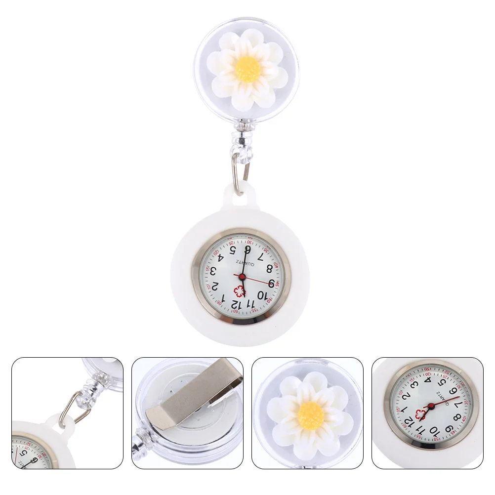 

Watch Nurse Watches Pocket Fob Clip Lapel Nurses Women Nursing Hanging Brooch Pendant Digital Pin Clasp Silicone Badge Flower