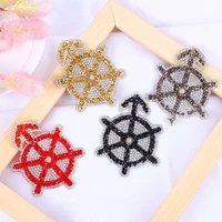 boutique anchor rhinestones patches for clothing crystal back glue iron on applique diy bags hat wedding decoration