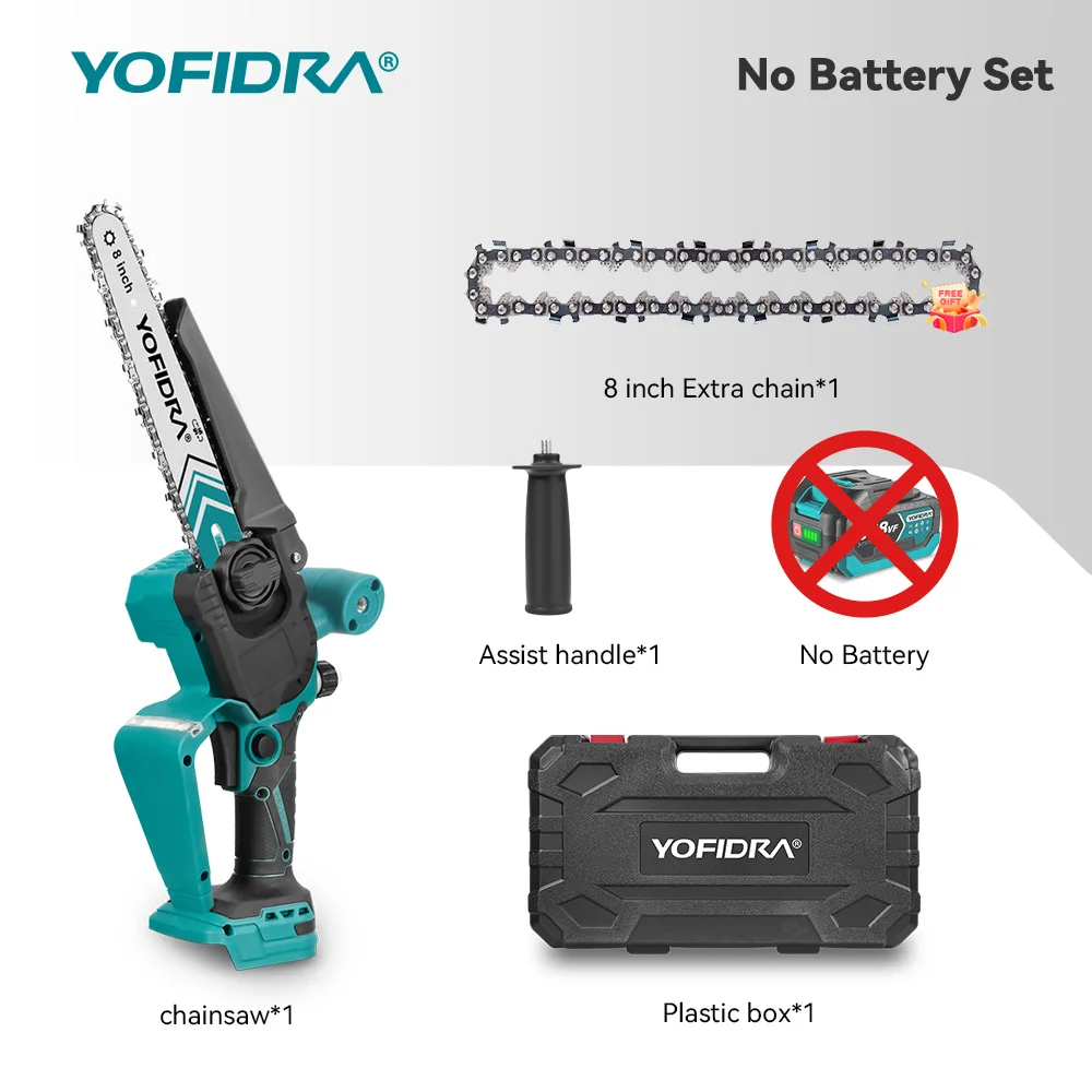 YOFIDRA Бесщеточная электропила 8 дюймов 18В аккумуляторная