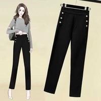 black elastic stretch outside spring autumn winter 2022 korean fashion womens cargo baggy pants harajuku female clothing