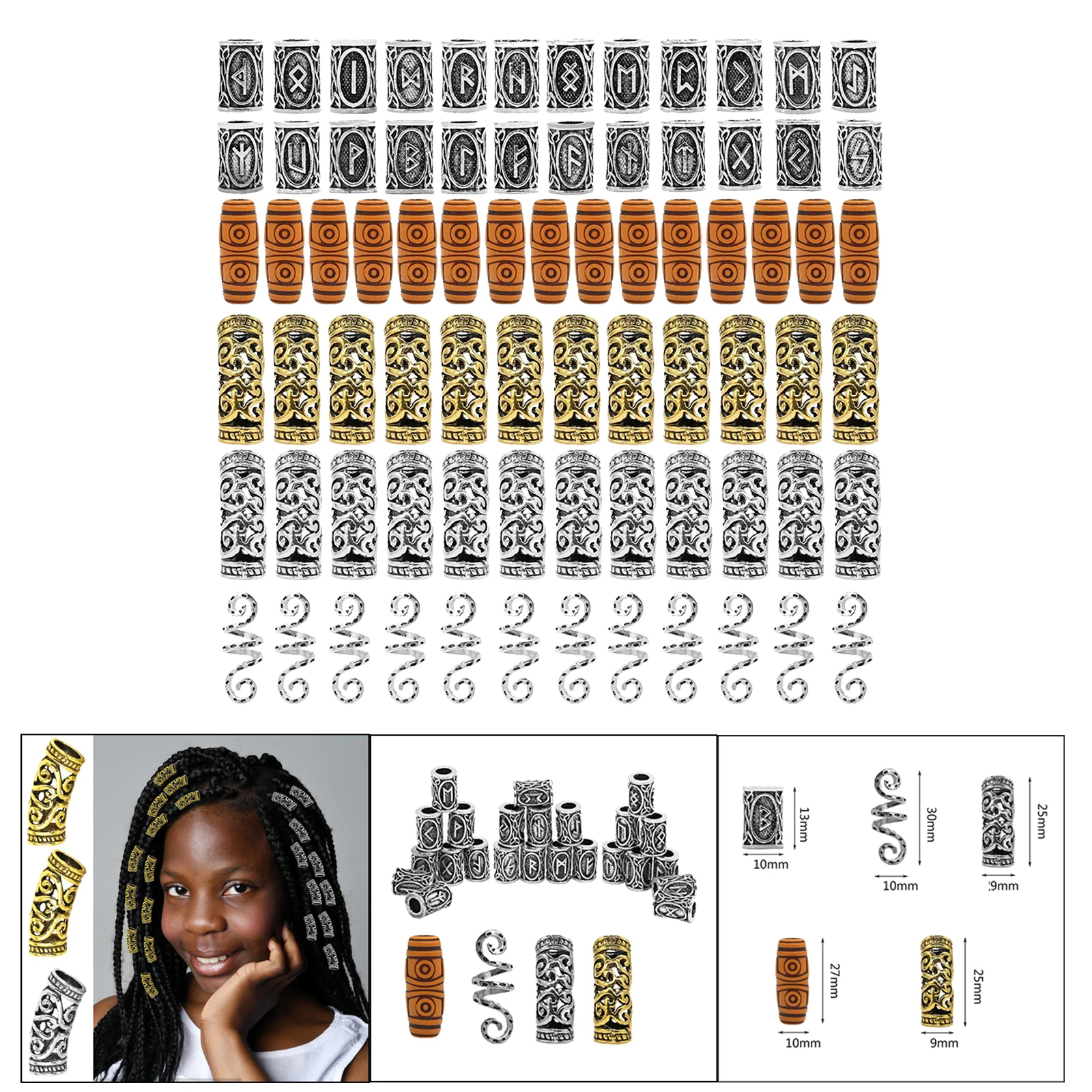 

Борода бусины волос ювелирные изделия из бисера Руна борода аксессуары для Плетения КОС