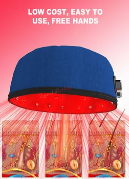 Heated Led Red Therapy Cap Anti Hair Loss Treatment 850nm Biotherapy Infrared Light Hat Anti Oily Hair Clinic Head Care Tools