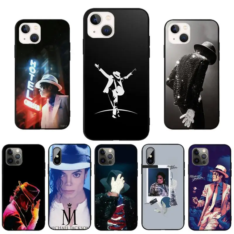 

Michael Jackson Phone Case Black Tpu For Iphone XR Xs 11 12 13 Mini Pro Max 6 7 8 Plus X 6s SE 2020 Cover