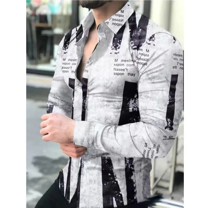 

2023 High Quality Fashionable Men's Shirts Button Up Shirts Business Casual Long Sleeve Tops Men Lapel Men Tops