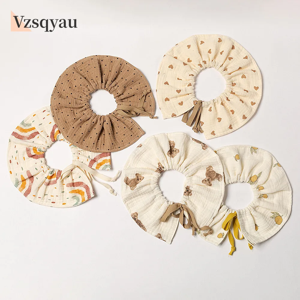 

Cotton Gause Baby Bibs Solid Color 360 Flower Newborn Bib Infant Burp Cloths Bandana Scarf for Kid Girl Boy Feeding Saliva Towel