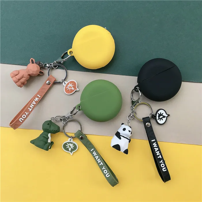 

For huawei Freebuds 3 case Fashion cartoon keyring Headset silicon case For Huawei freebuds3 keychain Earphone case funda