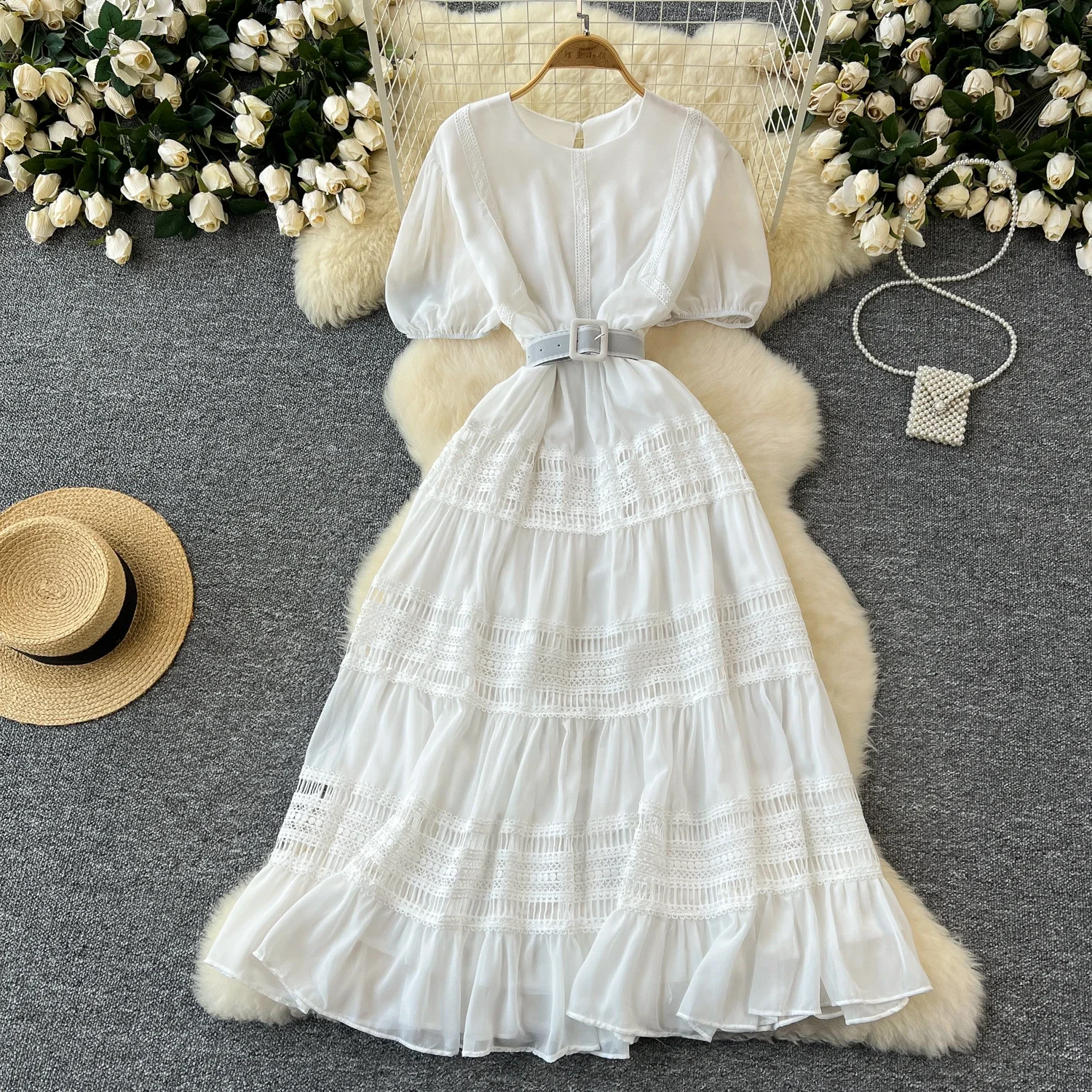 Женское платье в стиле ретро элегантное платье-трапеция во французском с