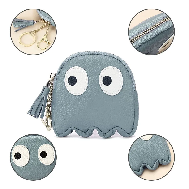 Cute Coin Purse Mini Card Case Female Ins Style Cartoon Wallet Leather Mini Coin Bag with Key Holder for Girls Creative Gifts