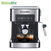 biolomix 20 bar italian type espresso coffee maker machine with milk frother wand for espresso cappuccino latte and mocha