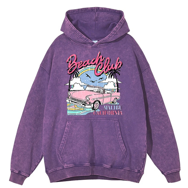 Мужская хлопковая толстовка оверсайз с капюшоном в стиле ретро