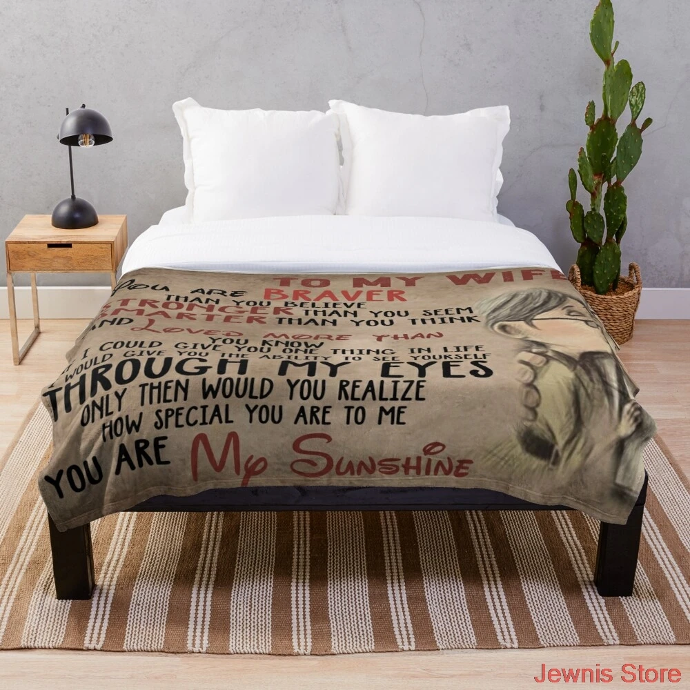 

UP To My Wife Blanket Fleece Art Print adult Children Warm Bed Throw Blanket newborn bayby Blanket Boys Gifts
