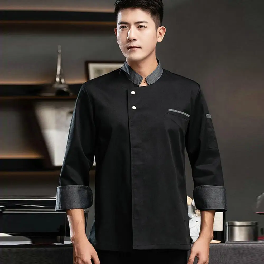 

Fashion Chef Jacket High Temperature Resistant Chef Shirt Long Sleeves Unisex Adult Kitchen Chef Coat Oil-proof
