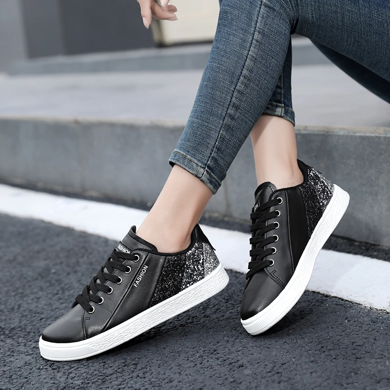 Brand Leather Women Sneakers Fashion Women's White Shoes Non Slip Casual Sports Shoes Women Outdoor Running Shoes Zapatos Mujer