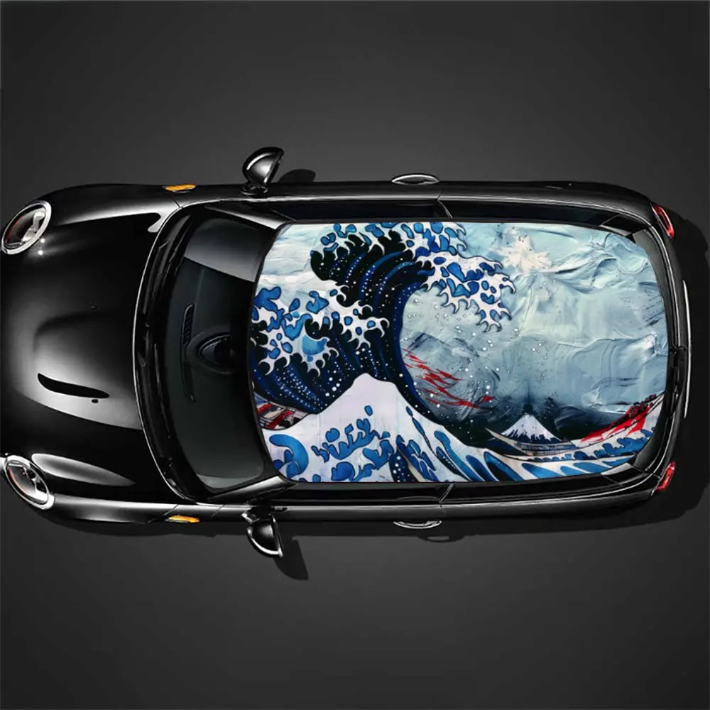 Хирургическая японская морская волна художественная наклейка на крышу