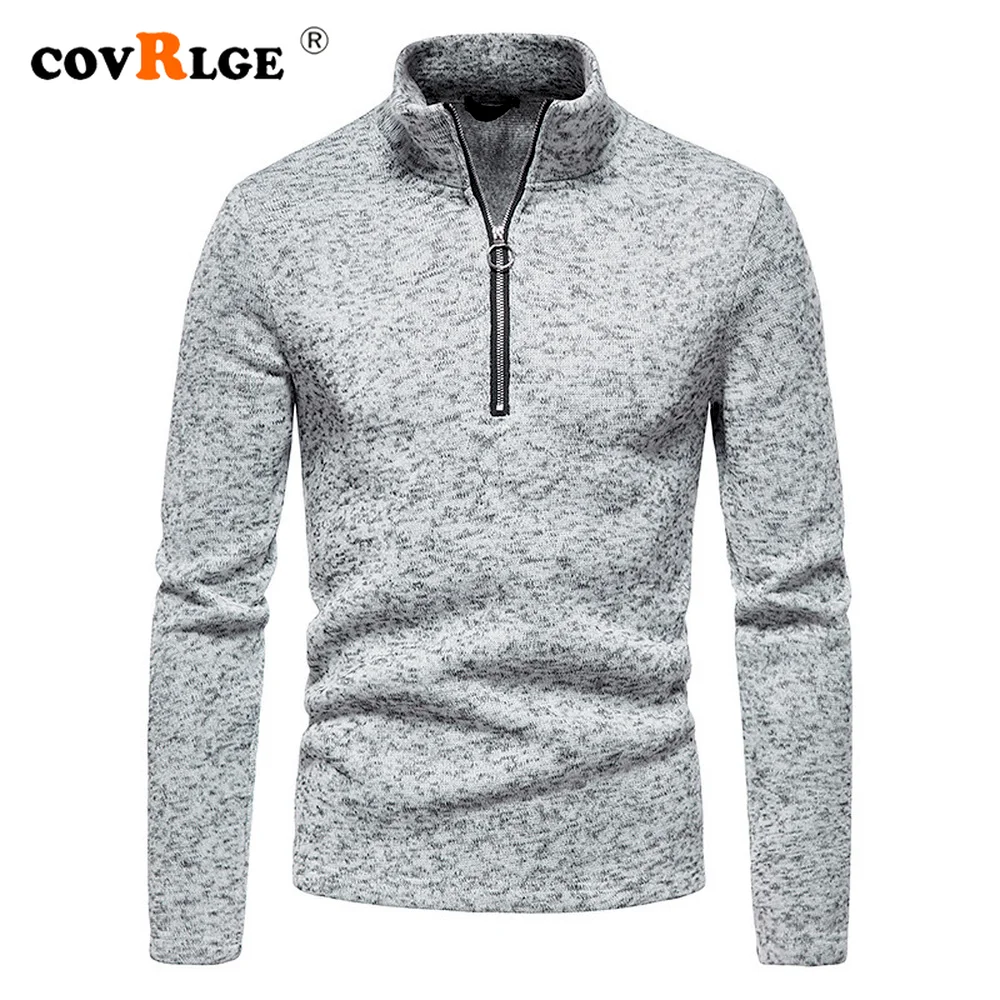 

Covrlge Men Loose Tide Brand Hoodies Half Placket Zipper Design Solid Turtleneck Bottoming Men Sweatshirts Free Shipping MWW372