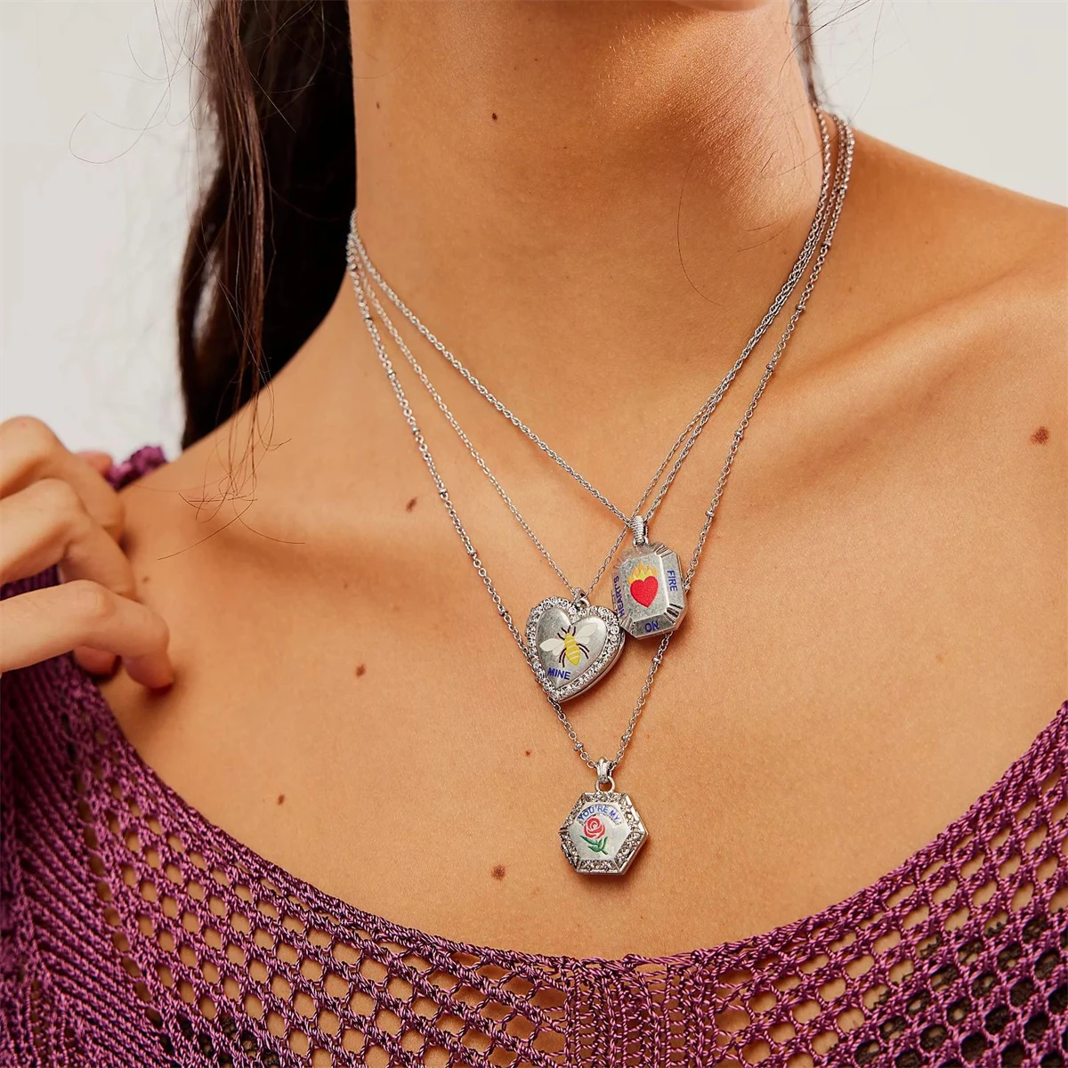 Модное и персонализированное ожерелье в стиле Y2K женское с подвеской виде