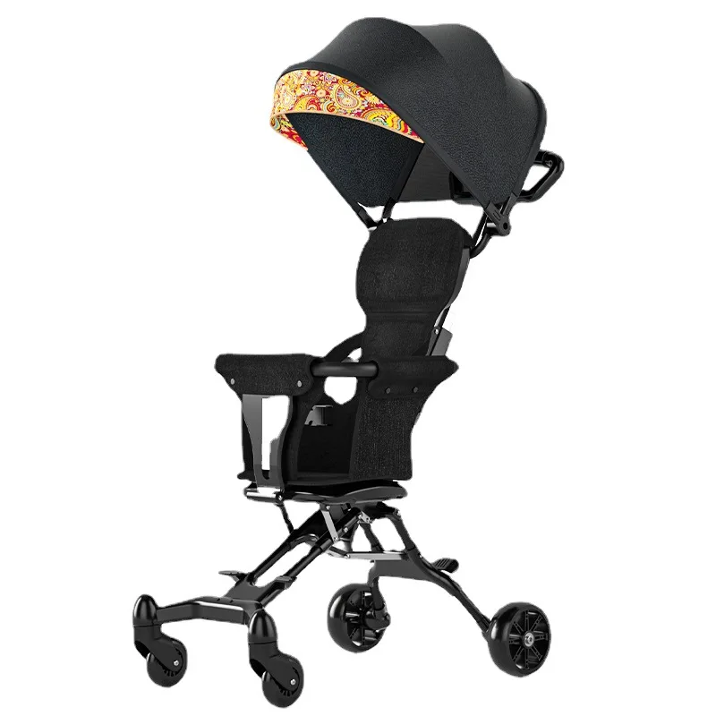 Baby Stroller One-Click Folding Two-Way Lightweight High Landscape Stroller