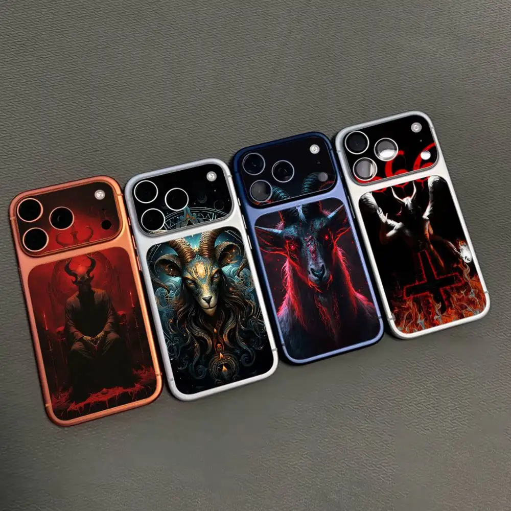 Фото Защитная 3D-пленка-наклейка с цветным рисунком «Дьявол Сатана» для iPhone 17 Pro Max/17 Pro, полное покрытие №1