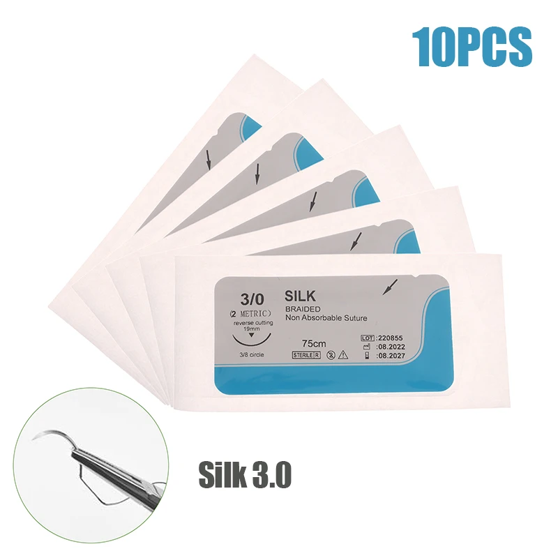 

Набор для тренировки наложения швов 10 шт Silk Nylon 2.0/3.0/4.0