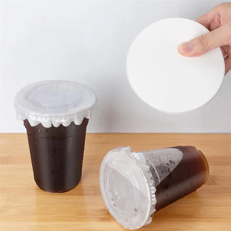 

500pcs Round Shape Leak Proof Paper Films Coffee Spill Proof Gasket Leak Proof Paper Films Round Leak-Proof Sealing Film