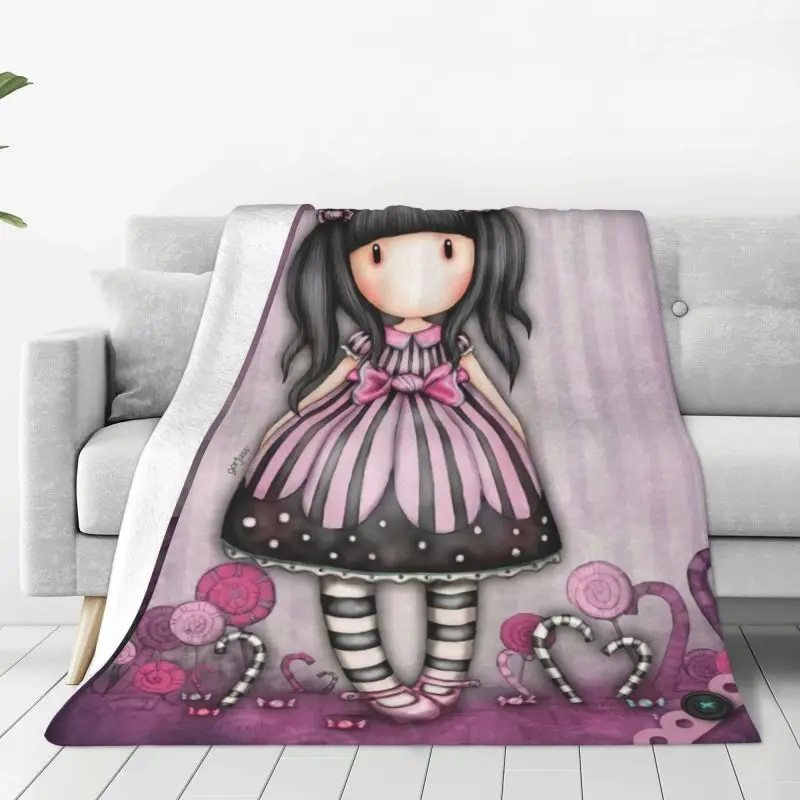 

Santoro Gorjuss Blanket Soft Fleece Autumn Warm Flannel Cartoon Girl Throw Blankets for Sofa Travel Bedroom Bedspread