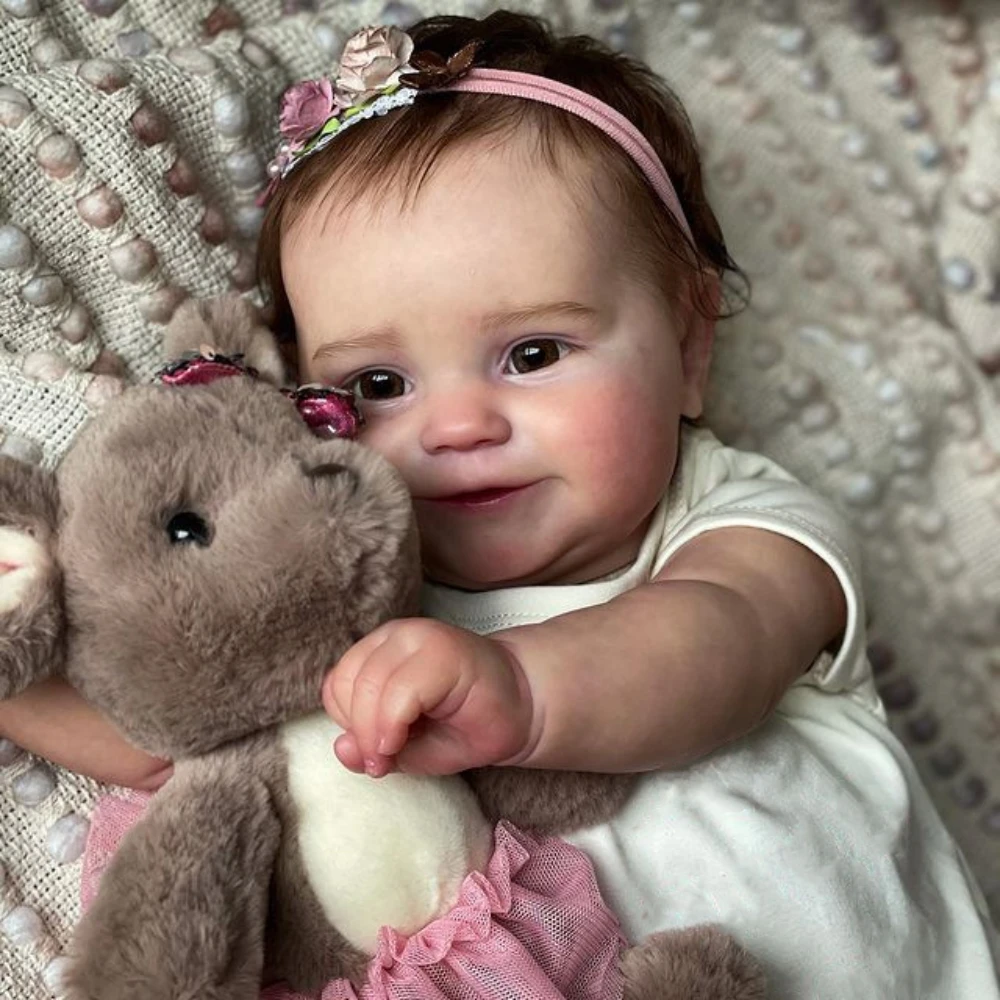 

50Cm Full Body Silicone Waterproof Reborn Doll Maddie Hand-Detailed Painting with Visible Veins Lifelike 3D Skin Tone Gift