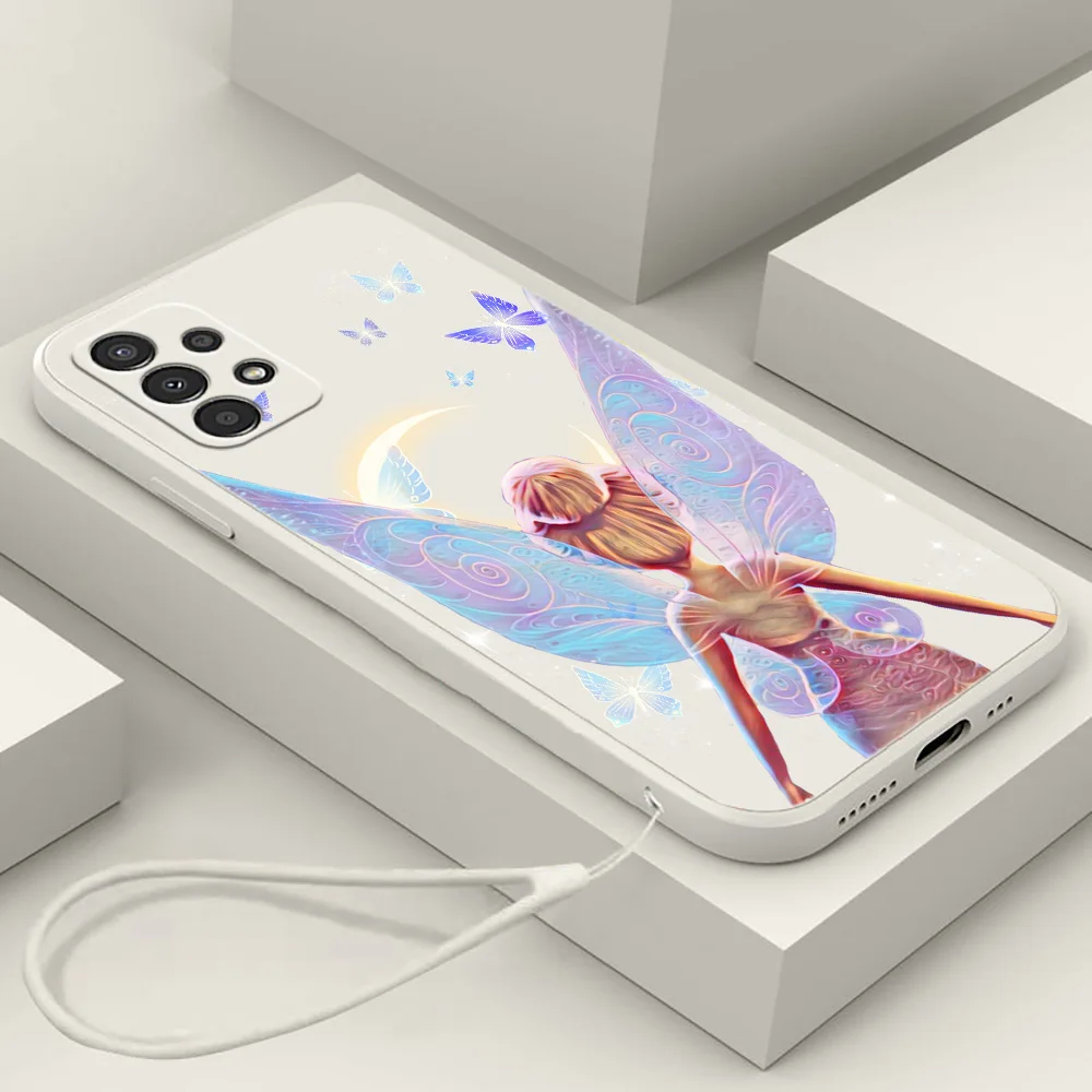 

Tinker Bell Anime Liquid Rope Case For Samsung A91 A81 A71 A51 A41 A31 A21S A11 A30 A50 A3 A03S A02 A01 Core Cover