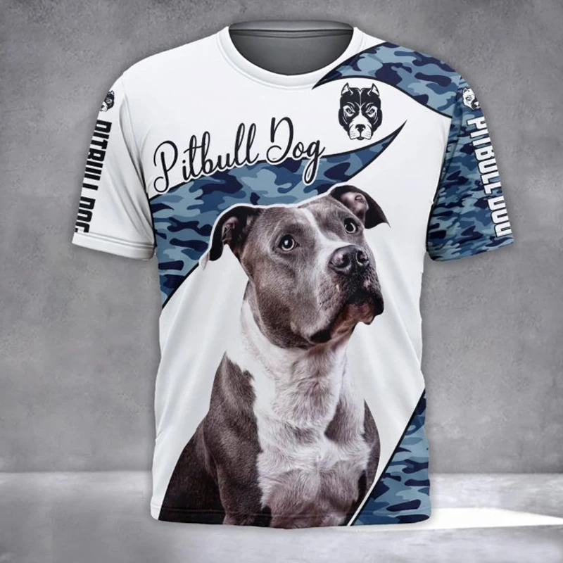 

Men's T Shirt Unisex Pet Dog PITBULL Tees 3D Print Tops Fashion Short Sleeve Men's Clothing Oversized t-shirts Summer Streetwear
