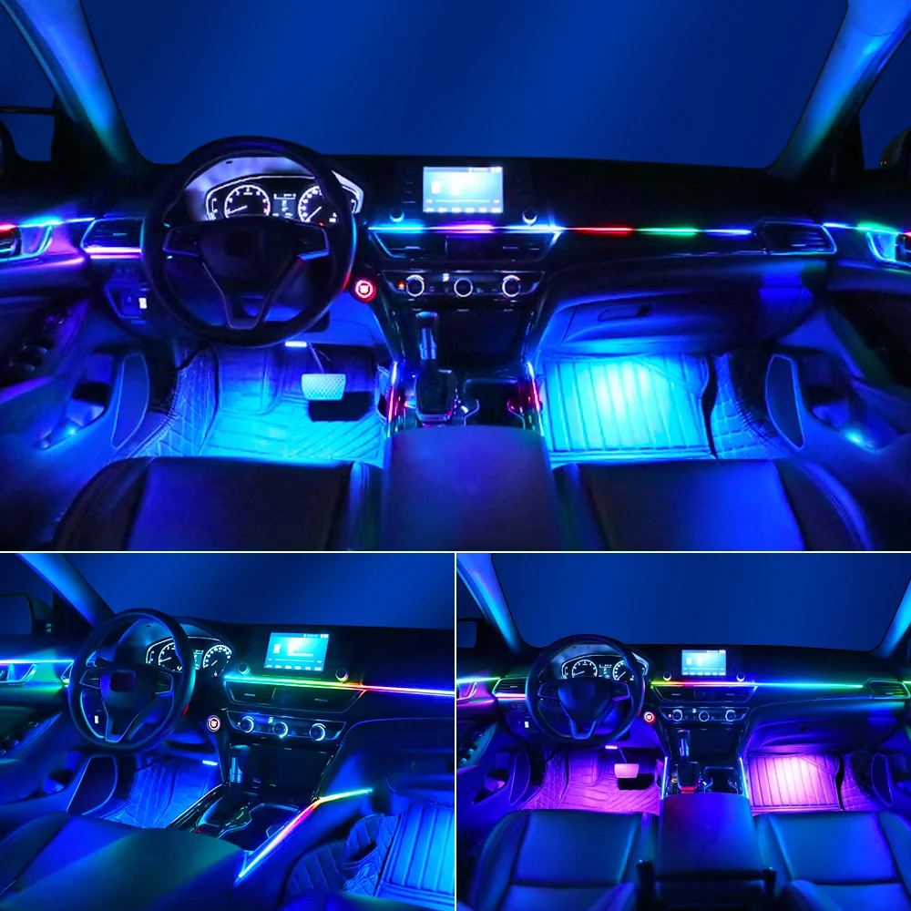 Двойная зона 18 в 1 симфоническое искусственное освещение автомобиля RGB 64 цвета