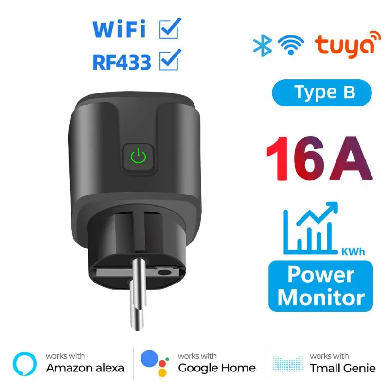 

Смарт-розетка Aubess Tuya, 16 А, WiFi + RF433
