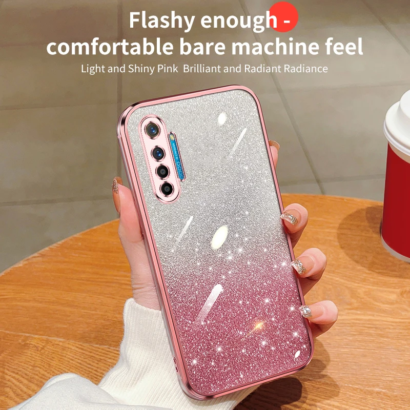 Задняя крышка телефона для Oppo K5 Роскошный Блестящий Мягкий силиконовый чехол Realme