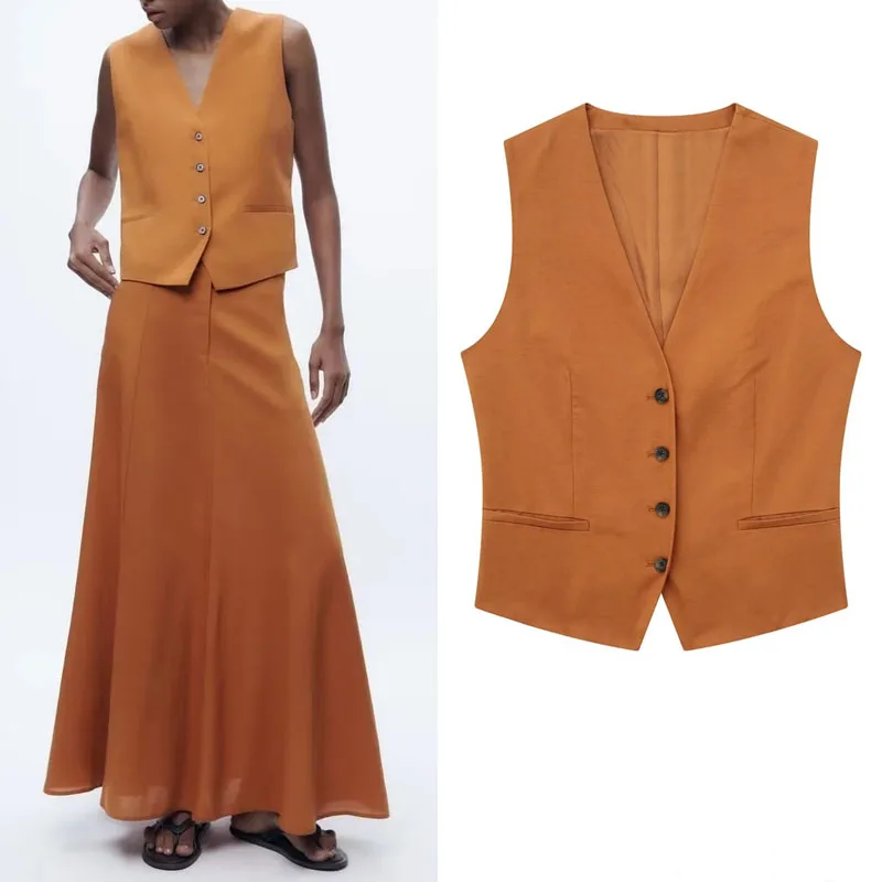 

Женский укороченный жилет без рукавов, с V-образным вырезом