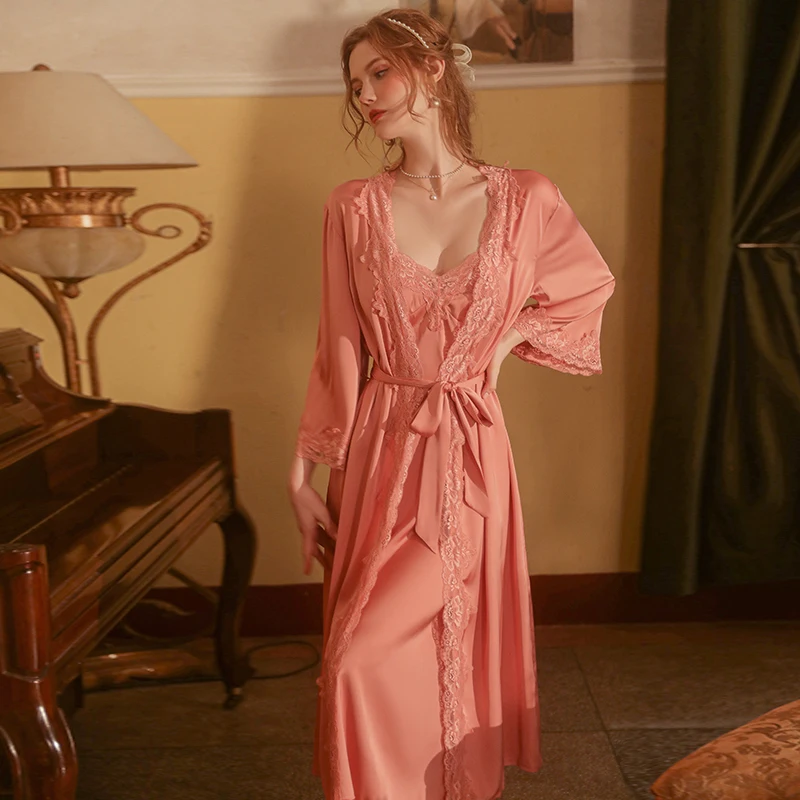 Underwear Pajamas Sexy Deep V Backless Long Lingerie Suspenders Nightdress Robe Women's Home Clothes Women's Nightgown Sleepwear