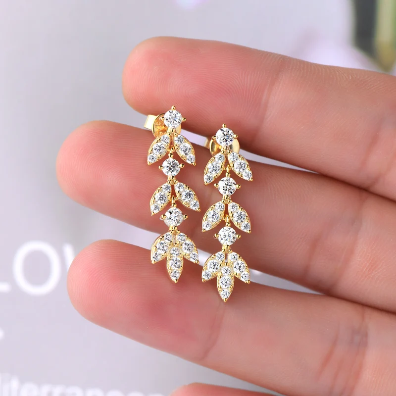 RAPRGOLD муассанит цепочка с кисточками висячие серьги для женщин стерлингового